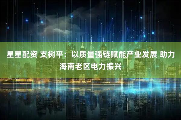 星星配资 支树平：以质量强链赋能产业发展 助力海南老区电力振兴